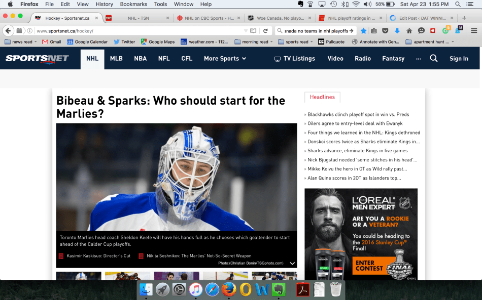 Sportsnet screenshot